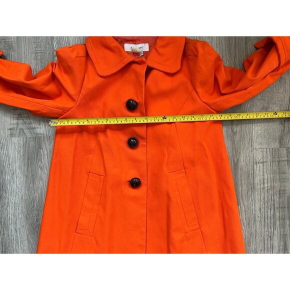 Zara Basic Women's Orange 3/4 Sleeve Button Front Swing Jacket Coat Size Medium - Picture 10 of 11